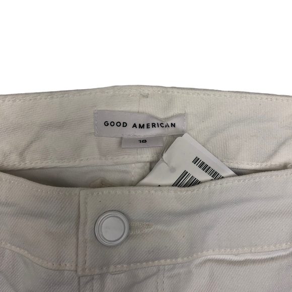 Good American Plus Size White Ripped Cut Off With High Low Hem - Picture 6 of 7